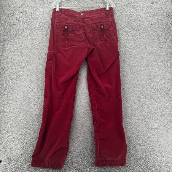 Kuhl Vintage Patina Dye Cargo Red Roll Up Pants Womens Size 8 (Fits 32x30) 16F - Picture 2 of 15